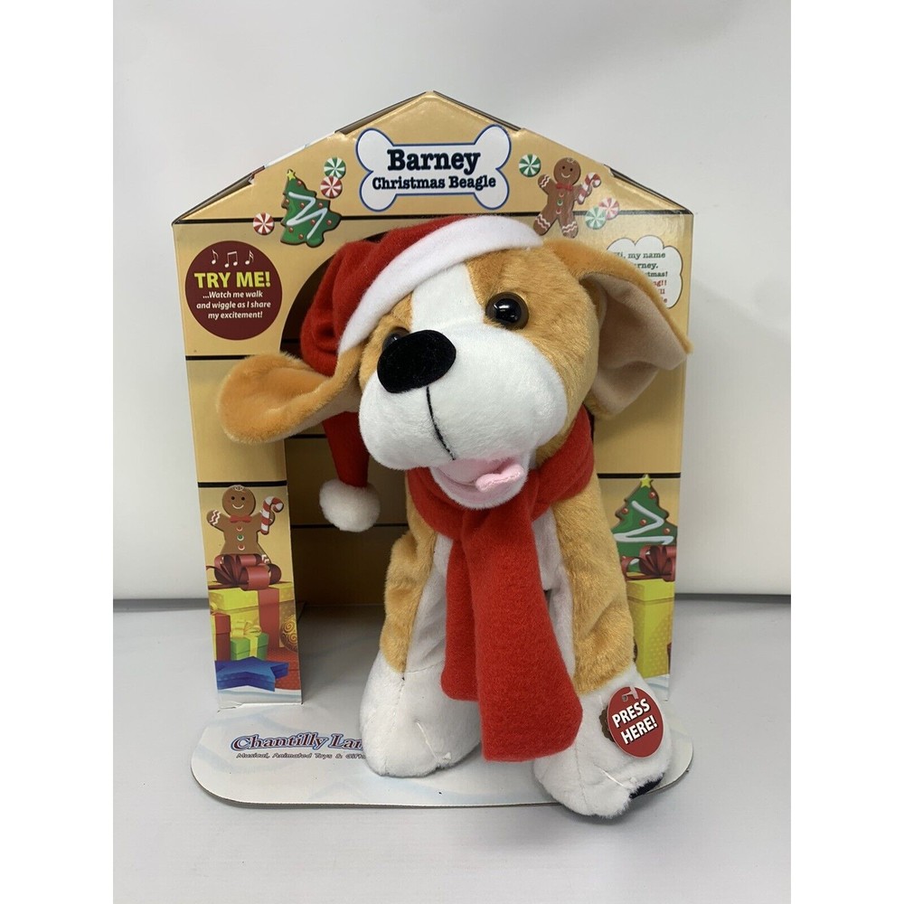 Barney Christmas Beagle Plush Musical, Animated Toys & Gifts Chantilly Lane
